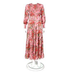 Tuckernuck Pink Peony Meadows Libby Floral Smocked Dress Cottagecore size S /988